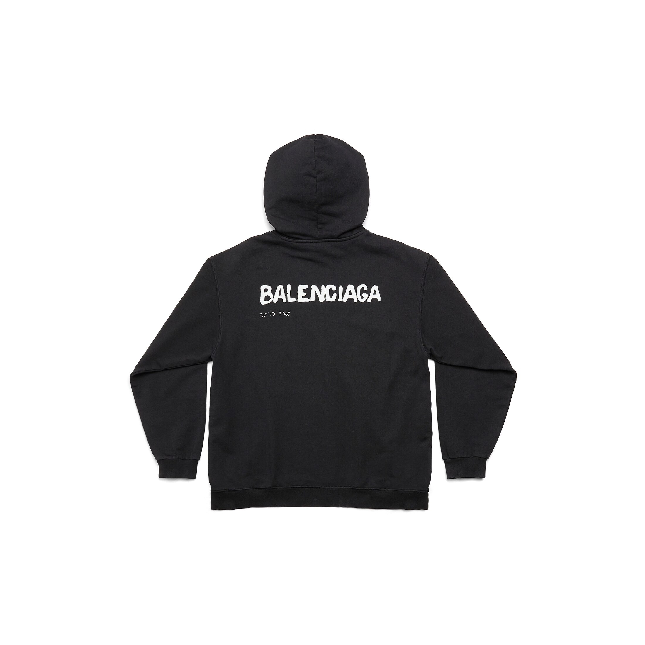 Men's Hand-drawn Balenciaga Hoodie Medium Fit in Black | Balenciaga US