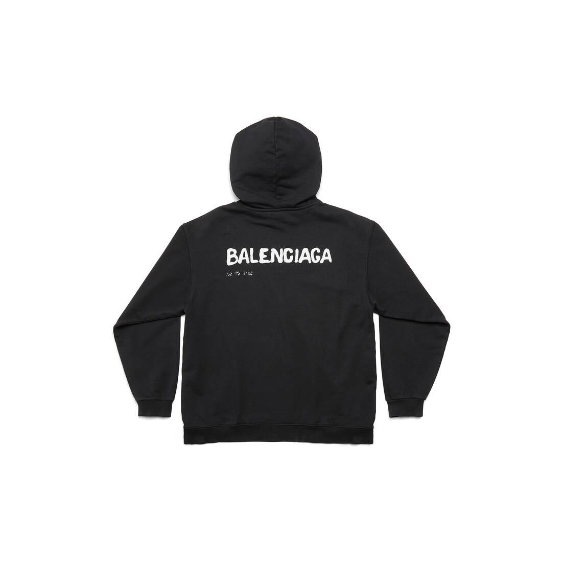 Balenciaga Handwritten embellished zip-front hoodie - Black