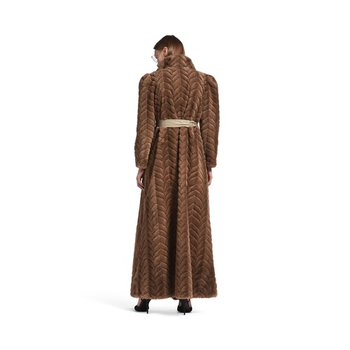 animal-free fur maxi coat