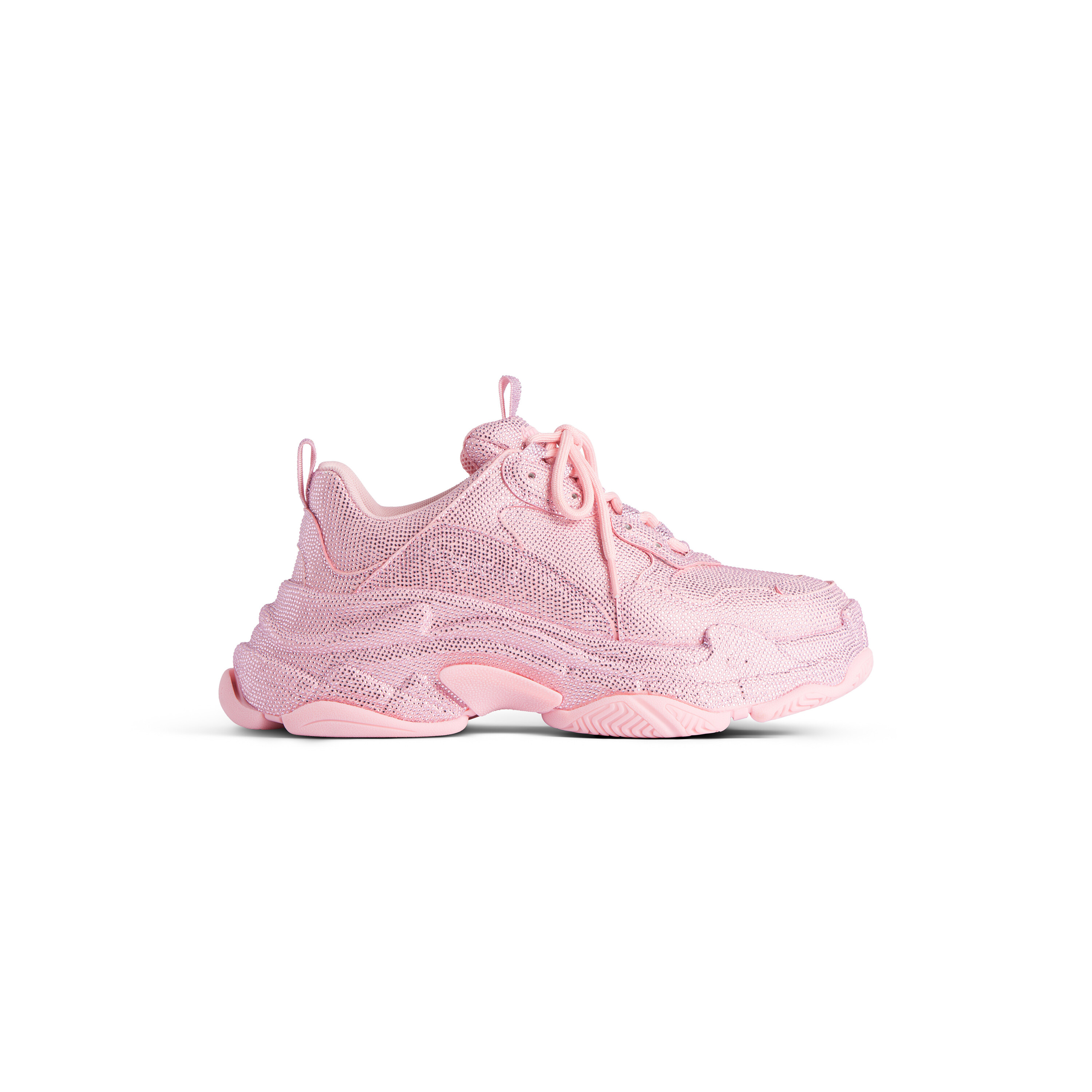Women's Triple S Sneaker With Rhinestones in Light Pink