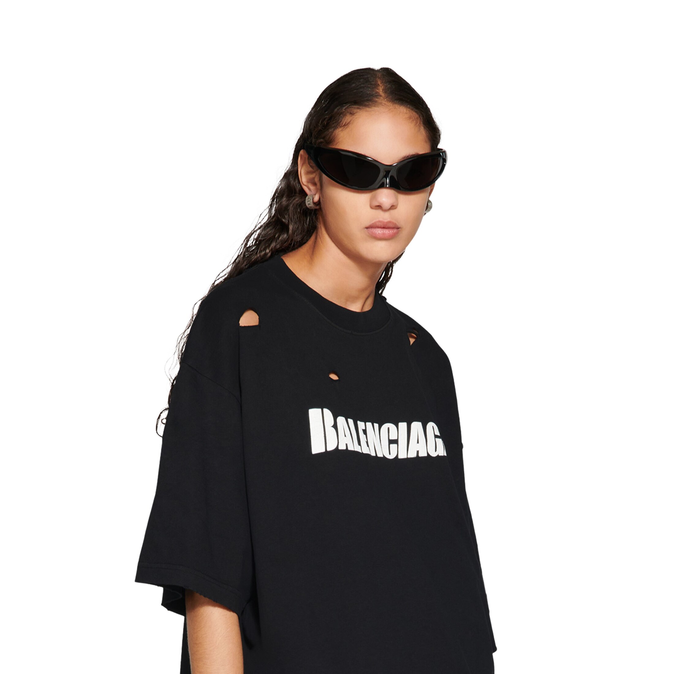 Caps T-shirt Boxy Fit in Black | Balenciaga US