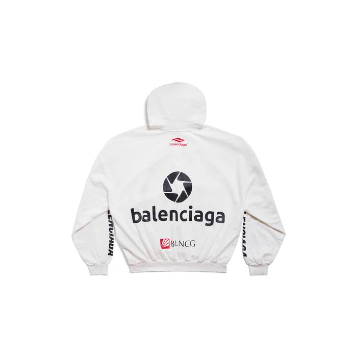 Balenciaga FW17 Archetype Back Logo White Pullover Hoodie  eBay
