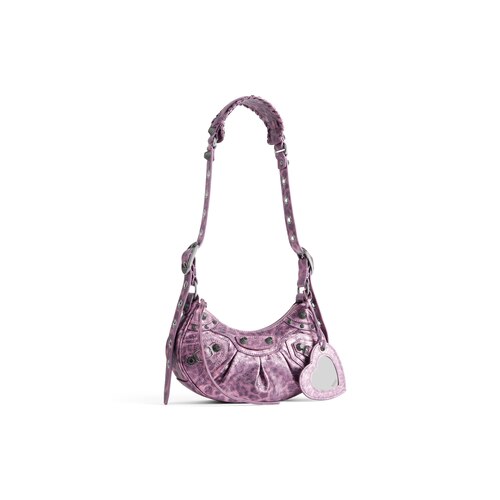 le cagole xs shoulder bag metallized with leopard print 