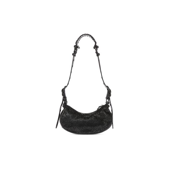 Women's Le Cagole Xs Shoulder Bag With Rhinestones in Black | Balenciaga US