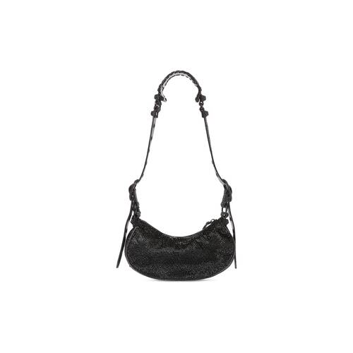 Women's Le Cagole Xs Shoulder Bag With Rhinestones in Black | Balenciaga US