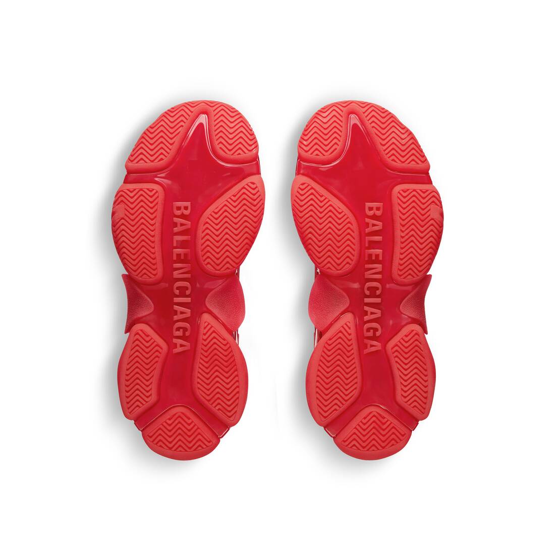 Men's Triple S Clear Sole Sneaker in Red Balenciaga US