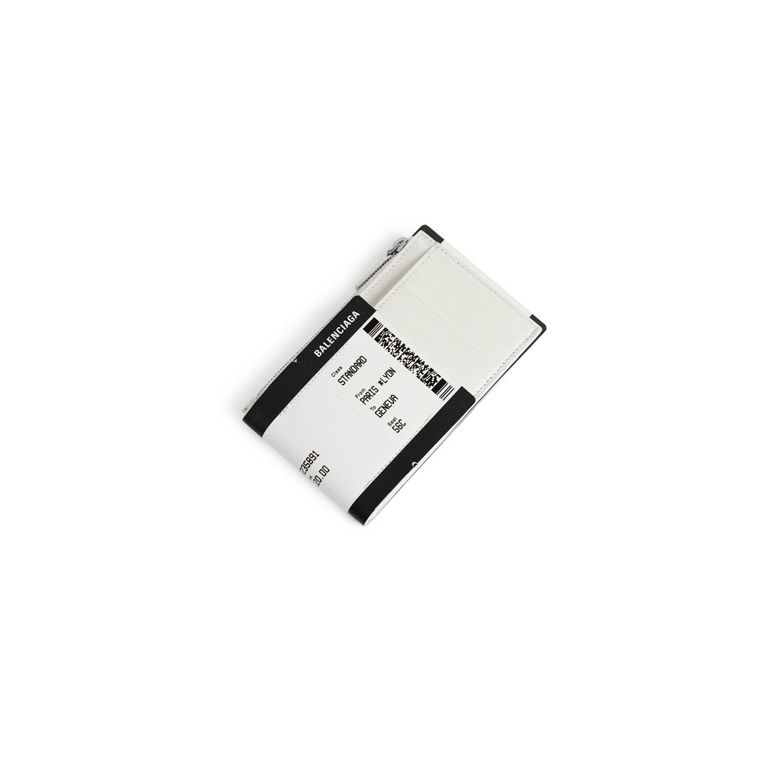 Men's Passport Boarding Pass Long Coin And Card Holder in Black/white
