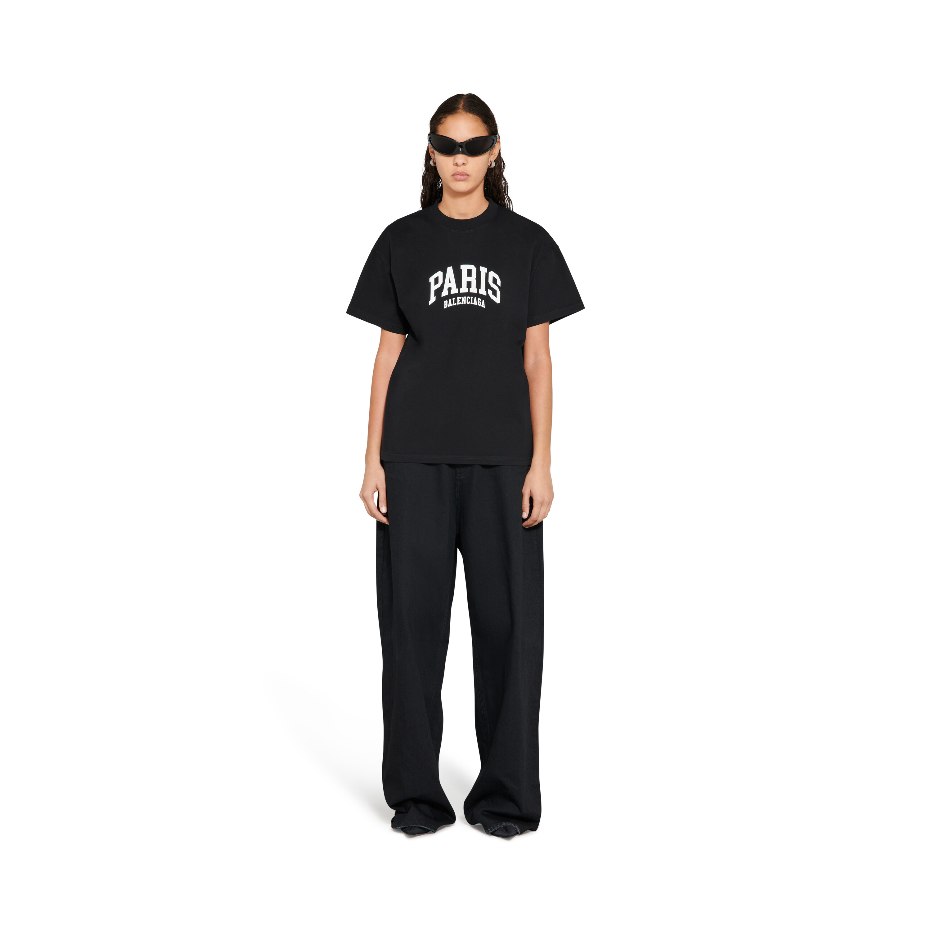 Marvel Sophie offset Women's Cities Paris T-shirt Medium Fit in Black | Balenciaga NL