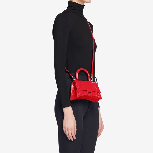 red balenciaga hourglass bag