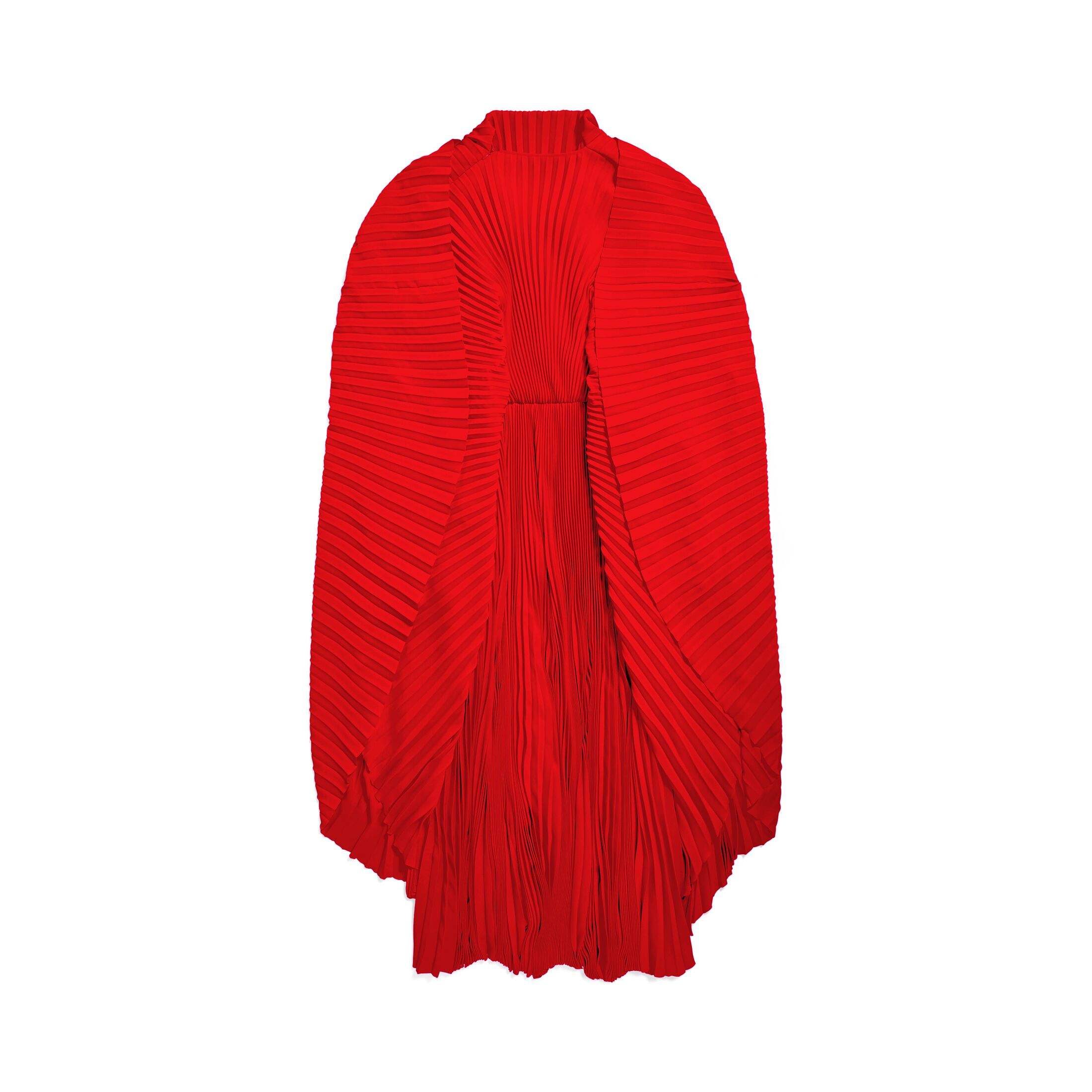 Women's Pleated Drape Dress in Red | Balenciaga US
