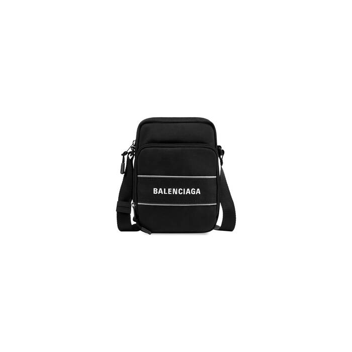 Men's Sport Small Messenger Bag in Black/white | Balenciaga US
