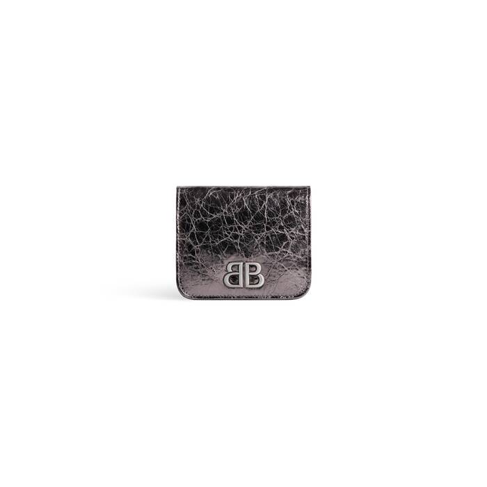 monaco flap coin and card holder metallized