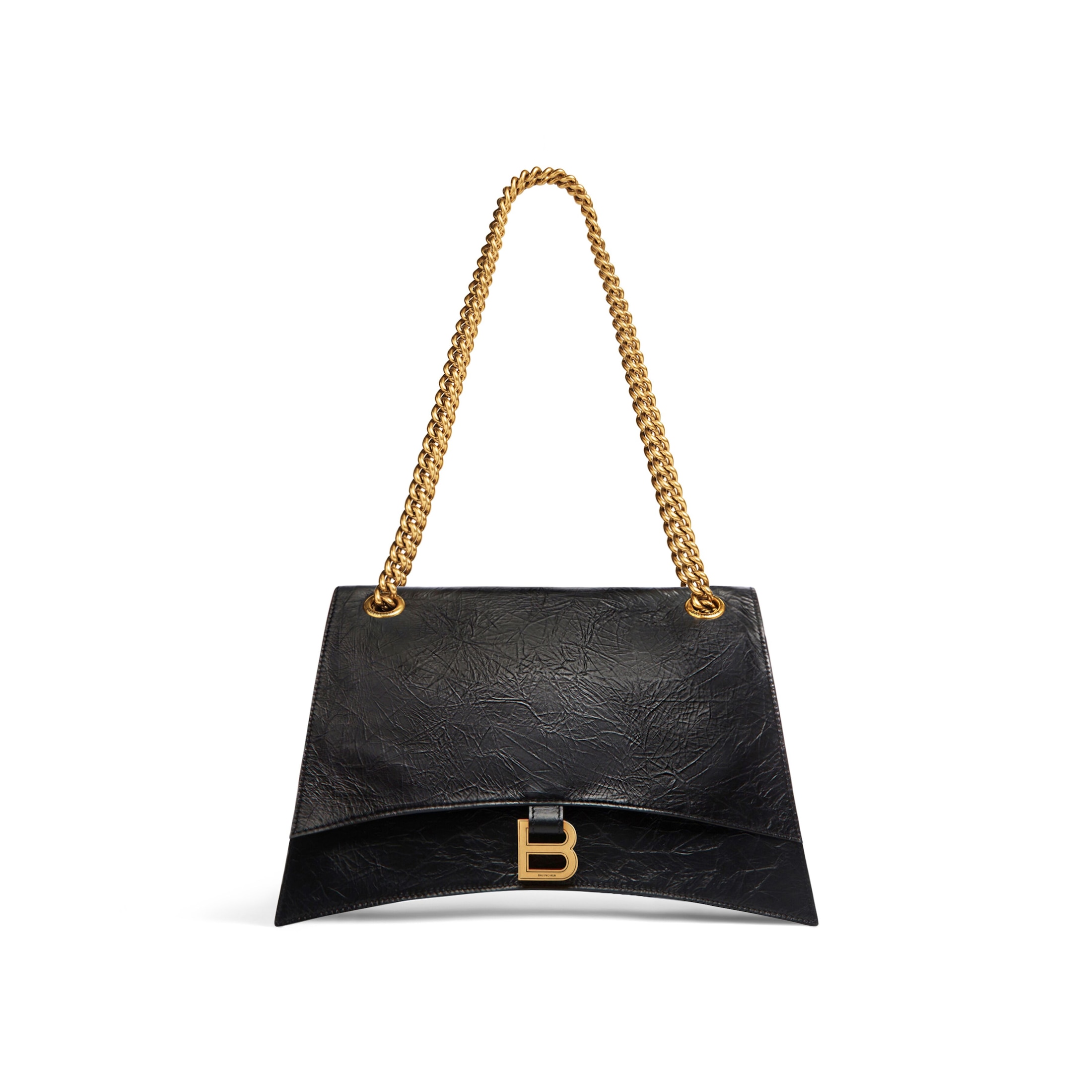 Balenciaga Crush Medium Chain Bag - Black - Woman - Calfskin