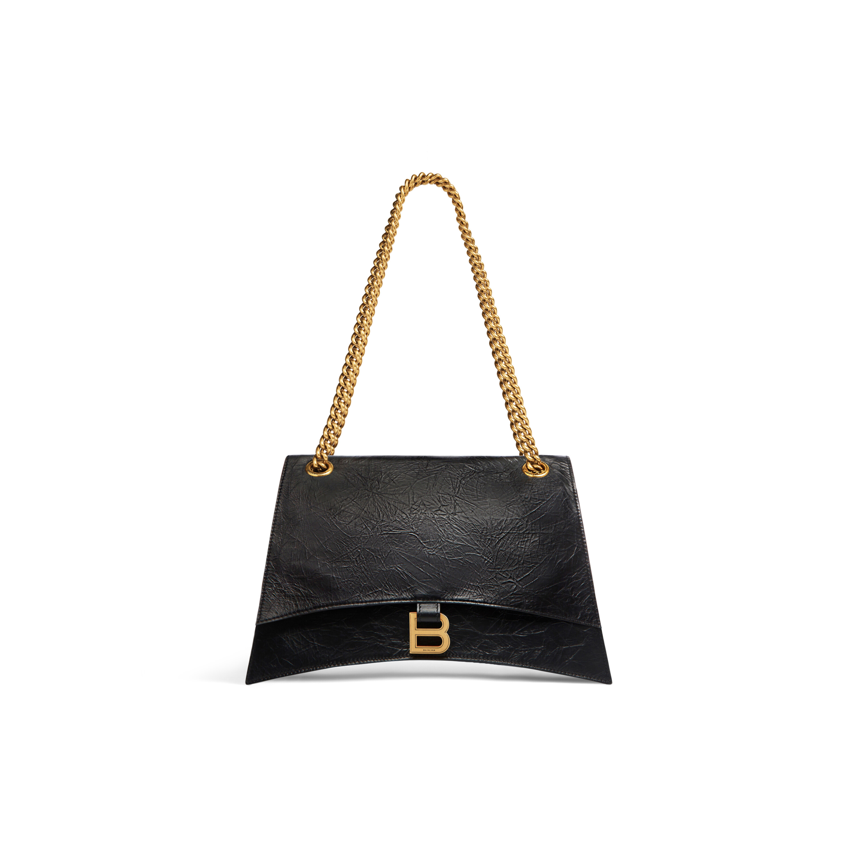 Balenciaga Black Leather Air Round Circle Shoulder Handbag Purse