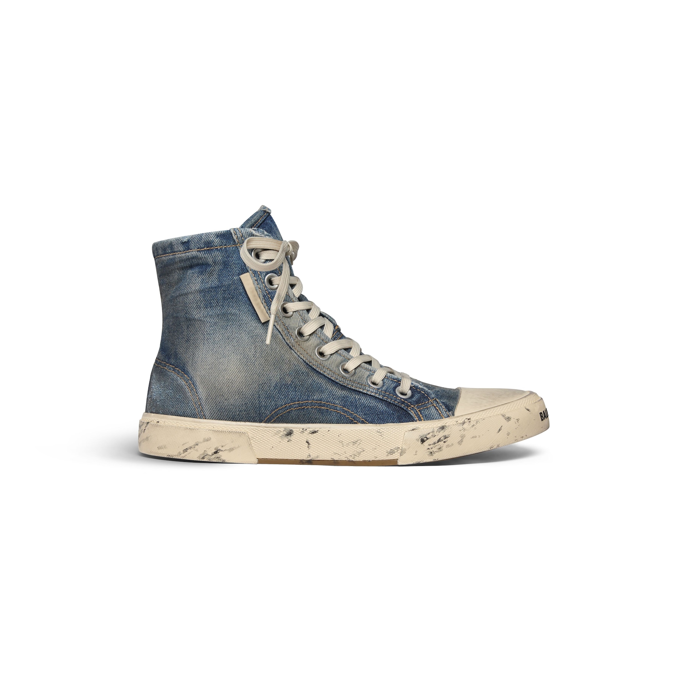 Balenciaga Paris High Top Sneaker - Blue - Man - 46 - Cotton, Polyester