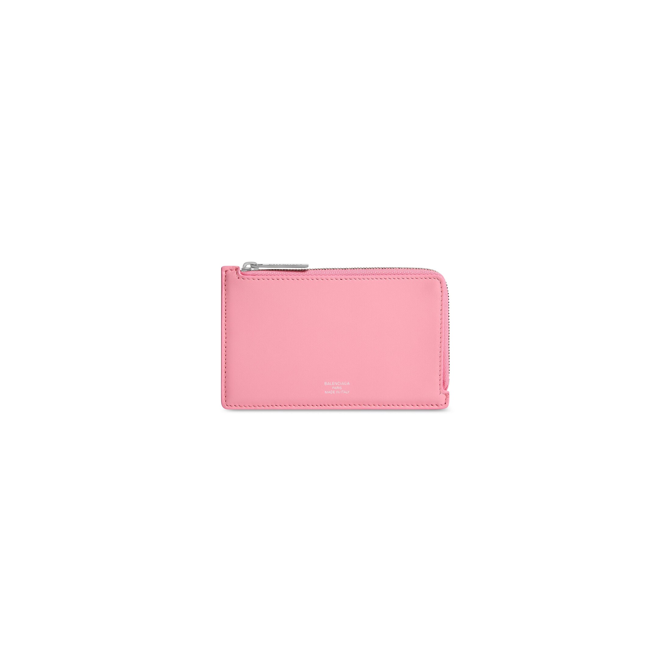 Balenciaga Porte-Cartes Et Monnaie Long Envelope - Rose - Femme - Cuir De Veau