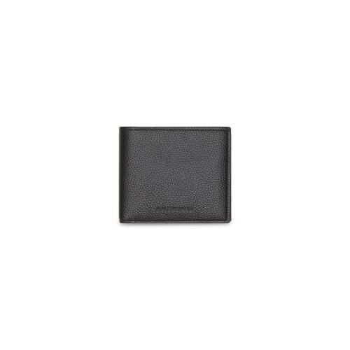 Men's Essential Square Folded Coin Wallet in Black | Balenciaga US