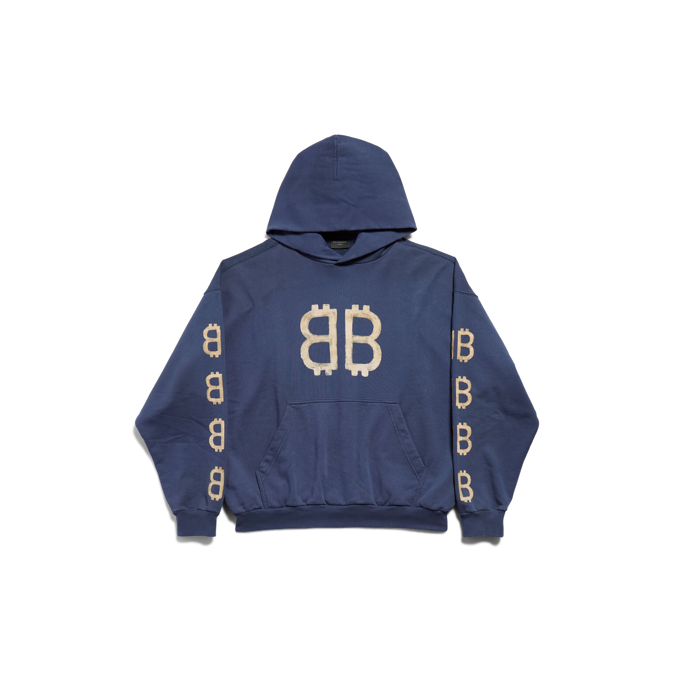 Balenciaga Crypto Hoodie Medium Fit - Blue - Unisex - XL - Cotton