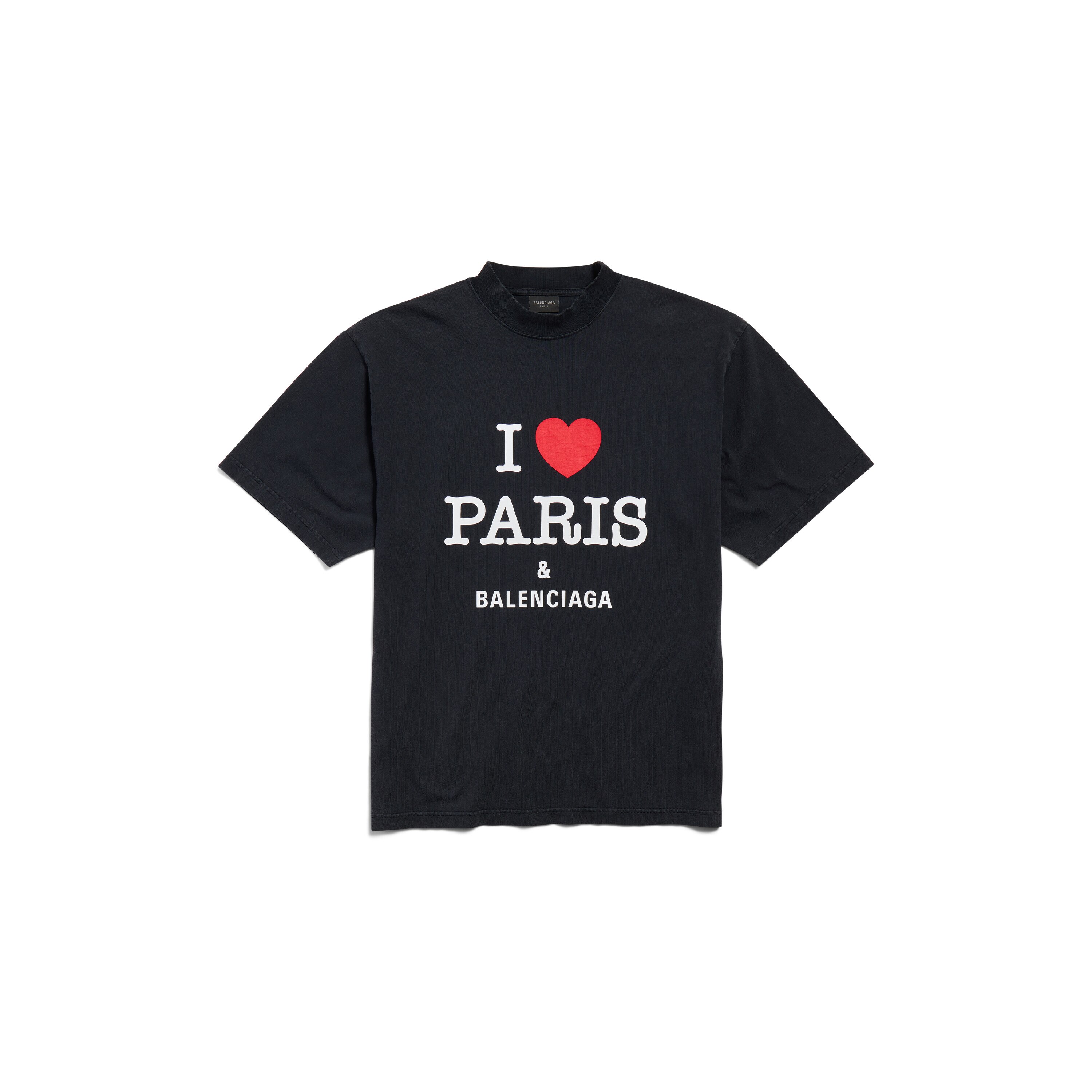 t shirt i love paris balenciaga medium fit