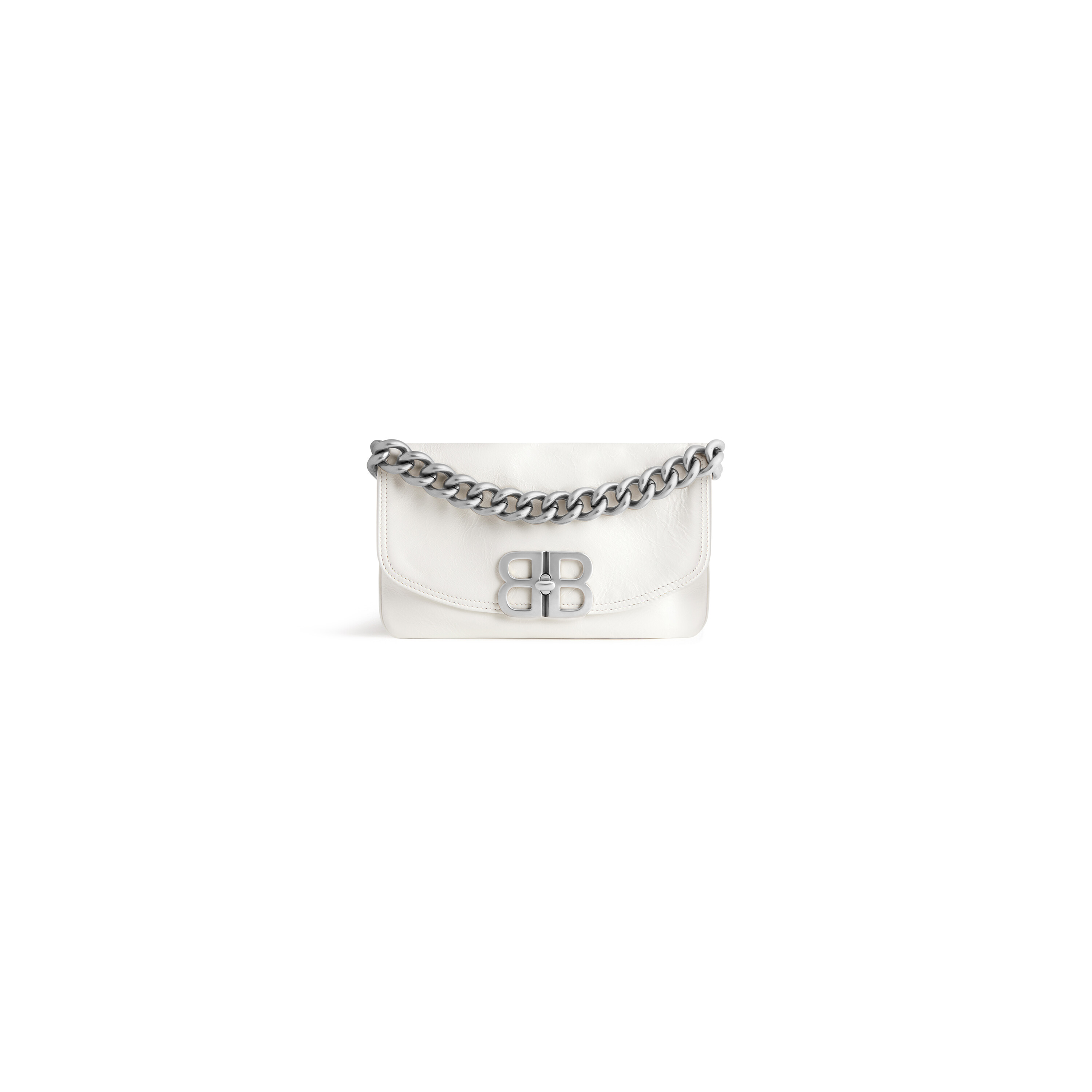 BALENCIAGA Flap BB Soft small shoulder bag in Peach leather - White -  7485982AAIY9001