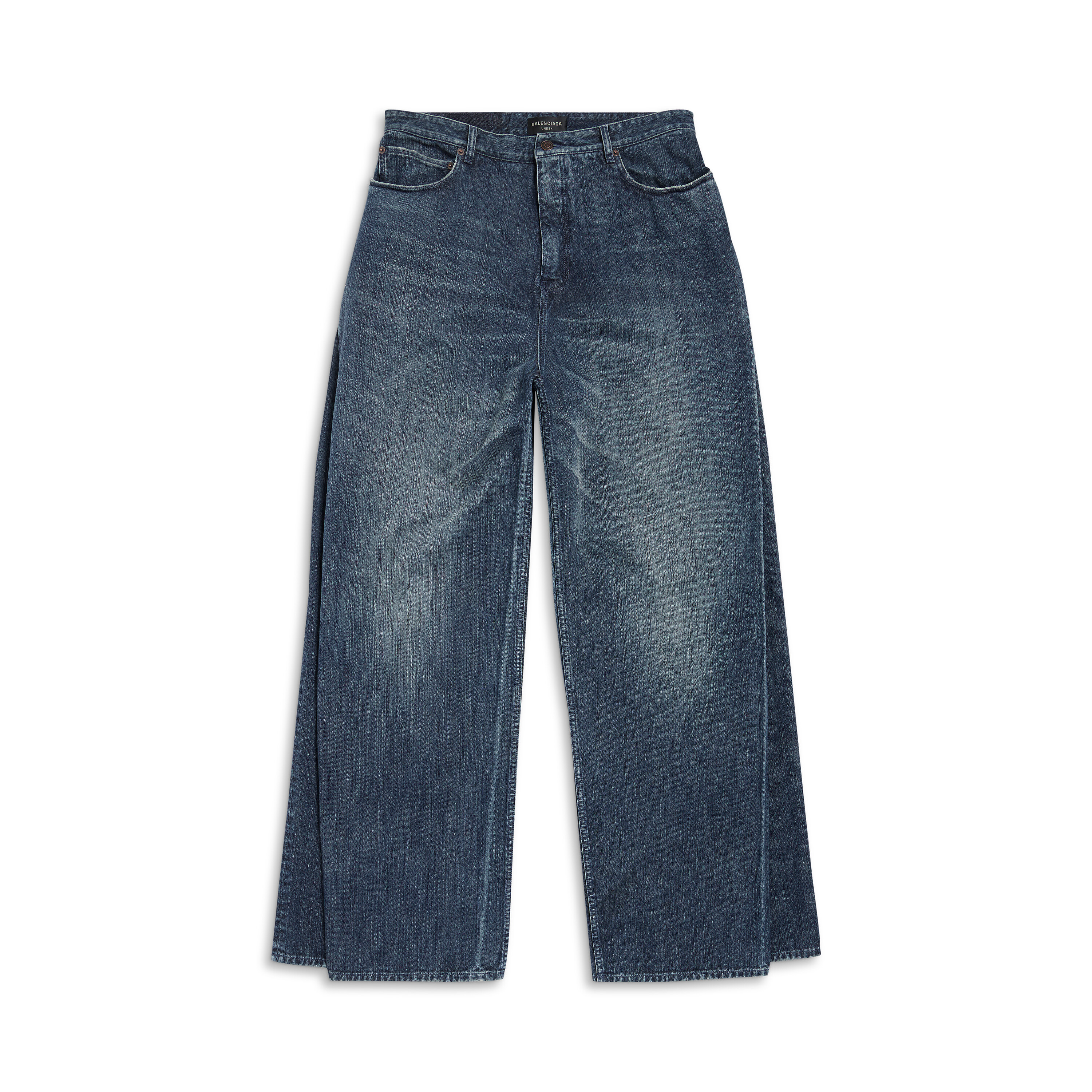 Frontwalk Men Trousers Zipper Denim Pants Button Jeans Beach Stretch  Bottoms Mid Waist Deep Blue 32