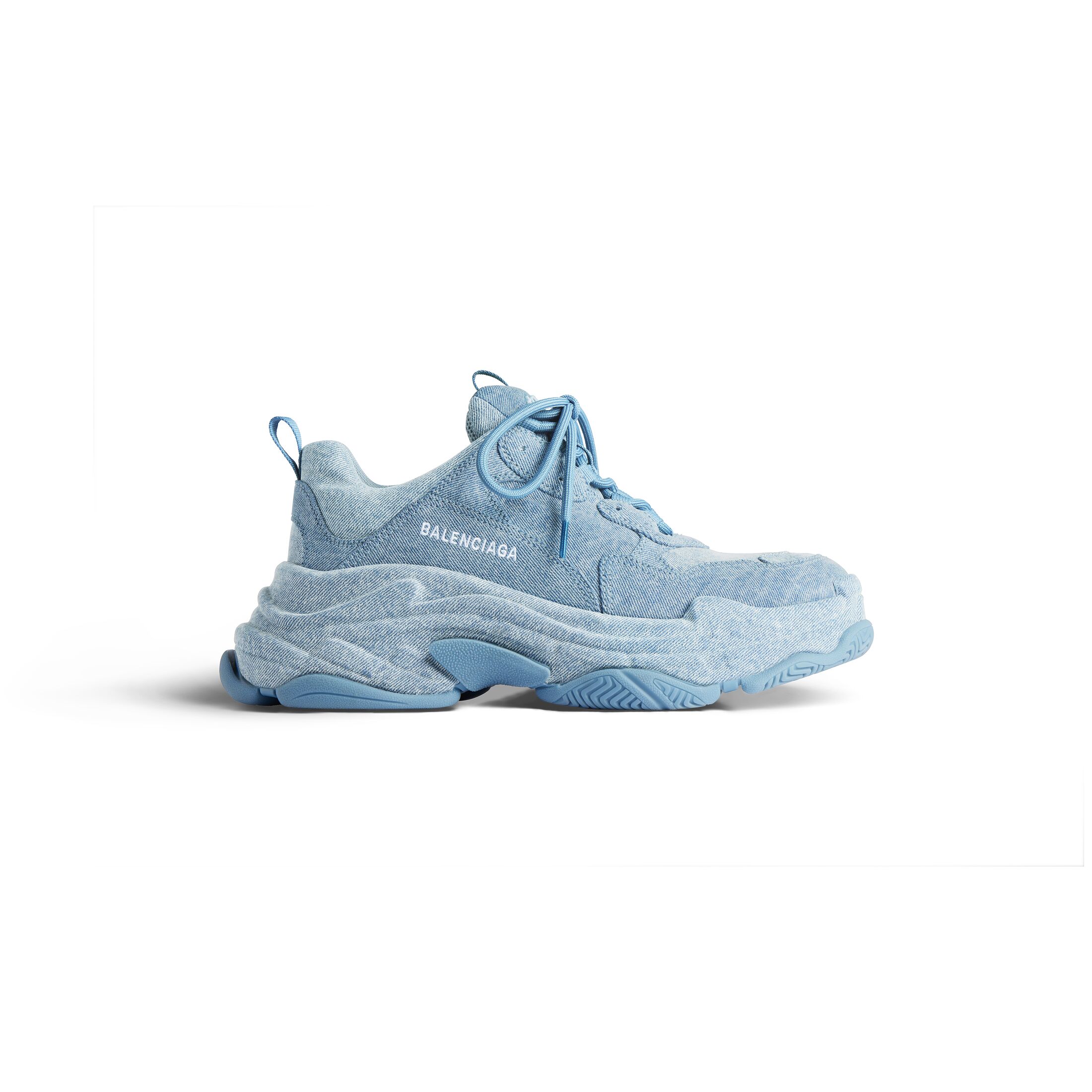 Balenciaga Triple S Sneaker Denim - Blue - Woman - 35 - Cotton