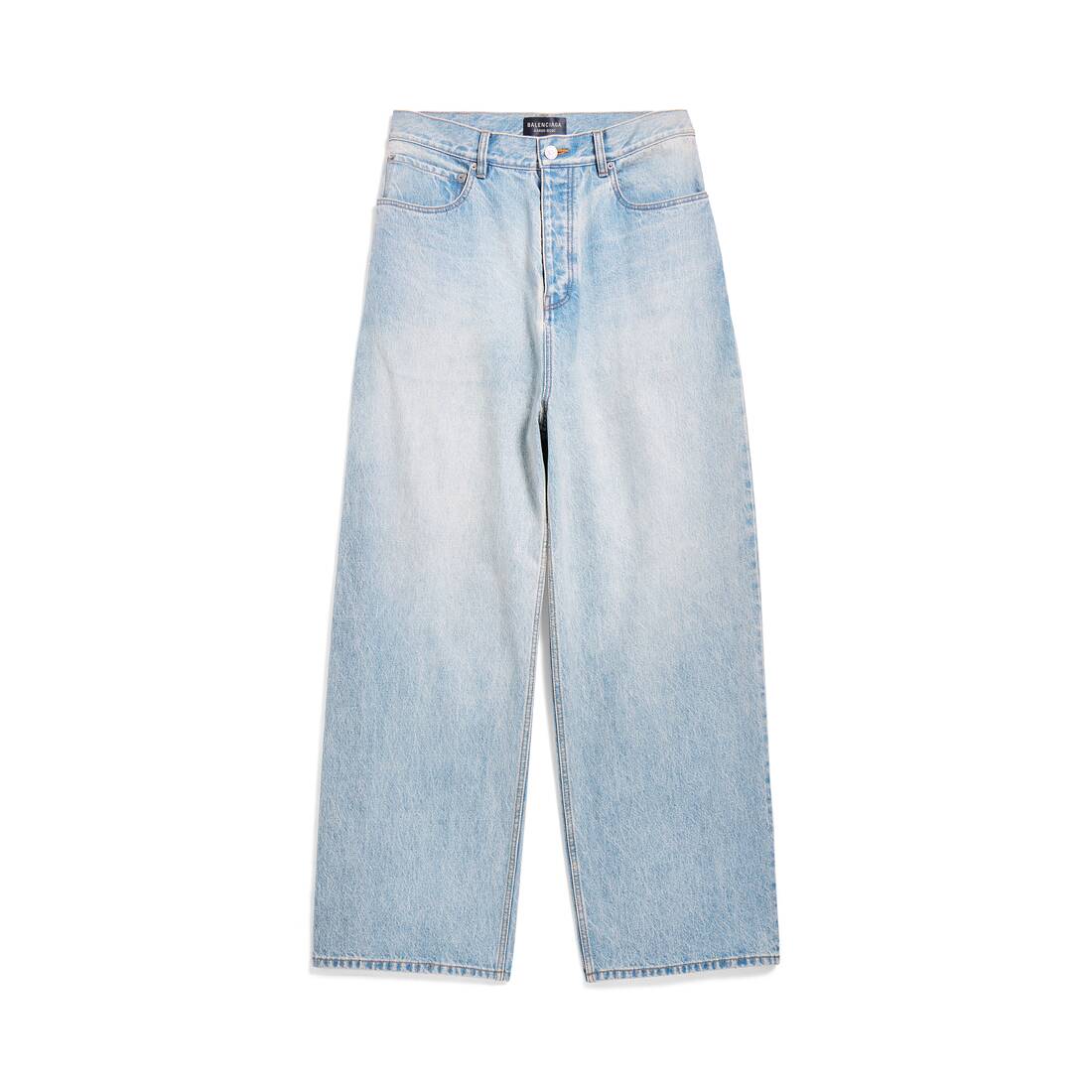 Blue Wide-leg acid-washed jeans, Balenciaga