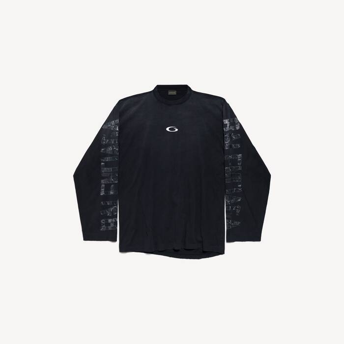 transparent tape shifted廓形长袖t恤