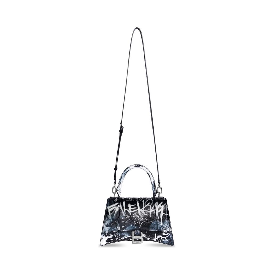 Balenciaga Graffiti Hourglass Top Handle Bag XS  White Handle Bags  Handbags  BAL201753  The RealReal