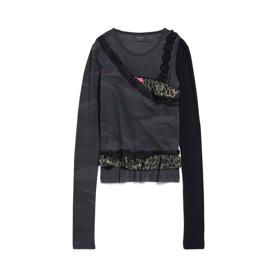 【BALENCIAGA】 ウィメンズ オフショルダー トップス ボディコン ホワイト の ウィメンズ レイヤード アシメントリー トップス