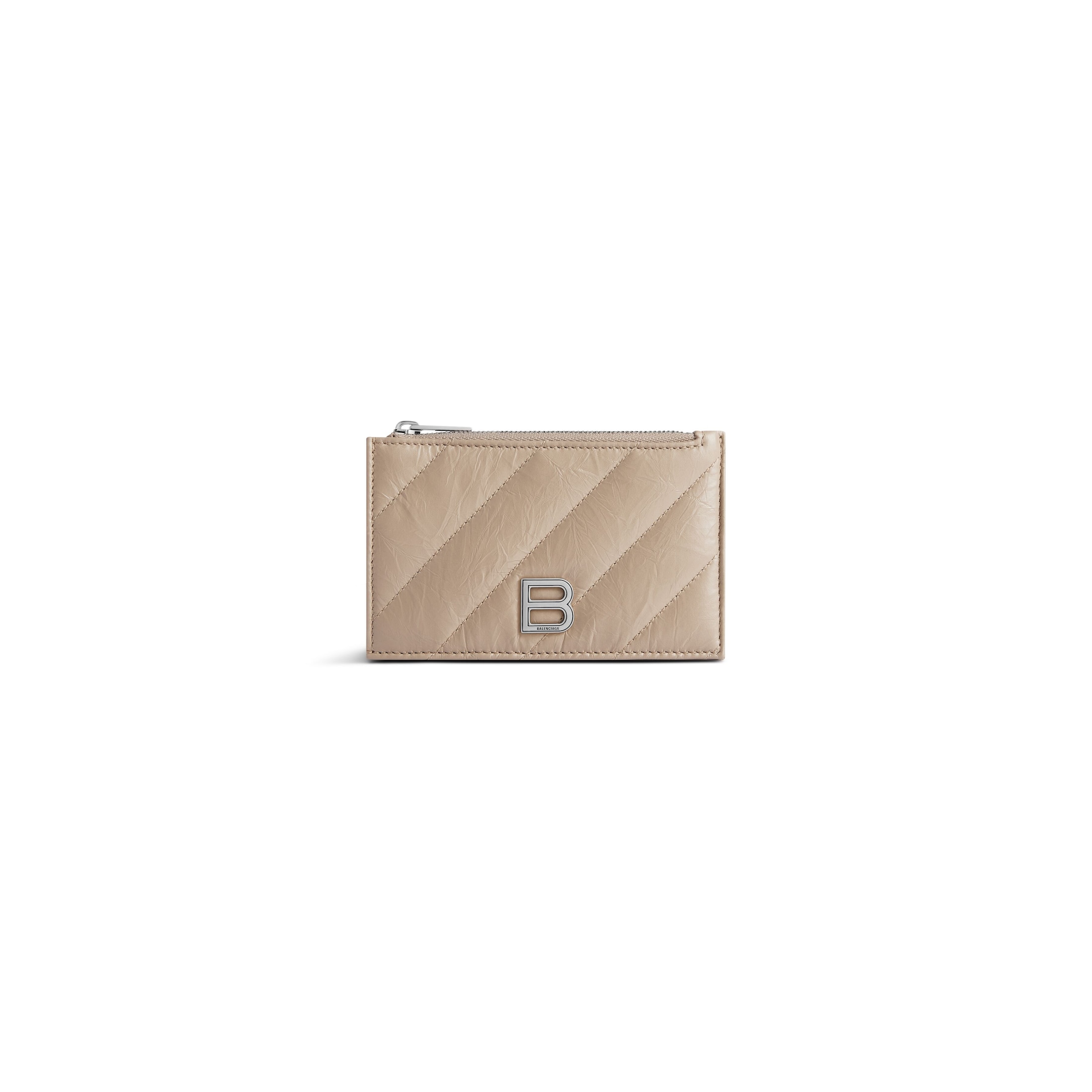 Balenciaga Crush Long Coin And Card Holder Quilted - Brown - Woman - Calfskin