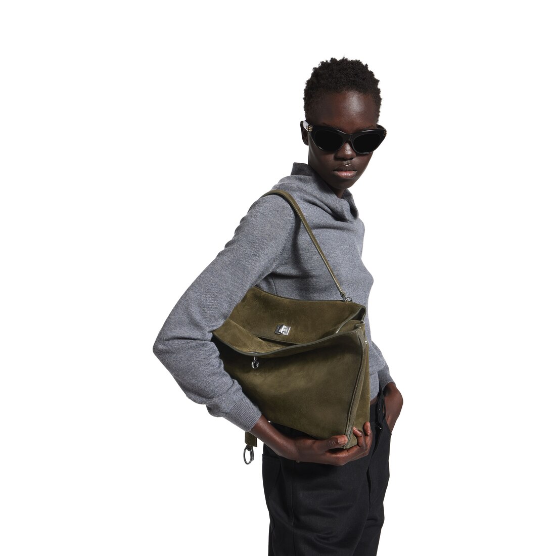 Women's Rodeo Handbag Medium in Khaki | Balenciaga US