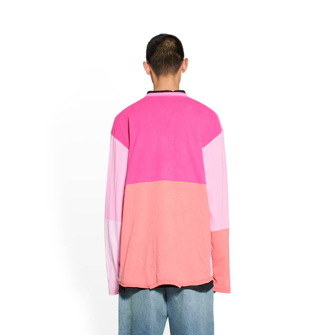 I Love Balenciaga Upcycled Long Sleeve T-shirt Large Fit in Pink
