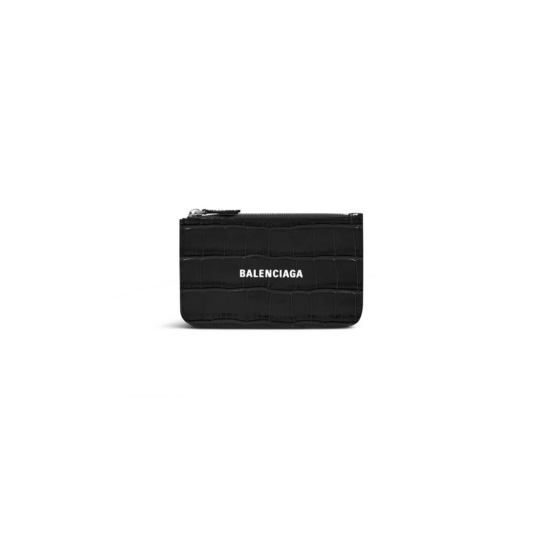 현금 큰 긴 동전 및 카드 소지자 악어가 검은 색으로 엠보싱