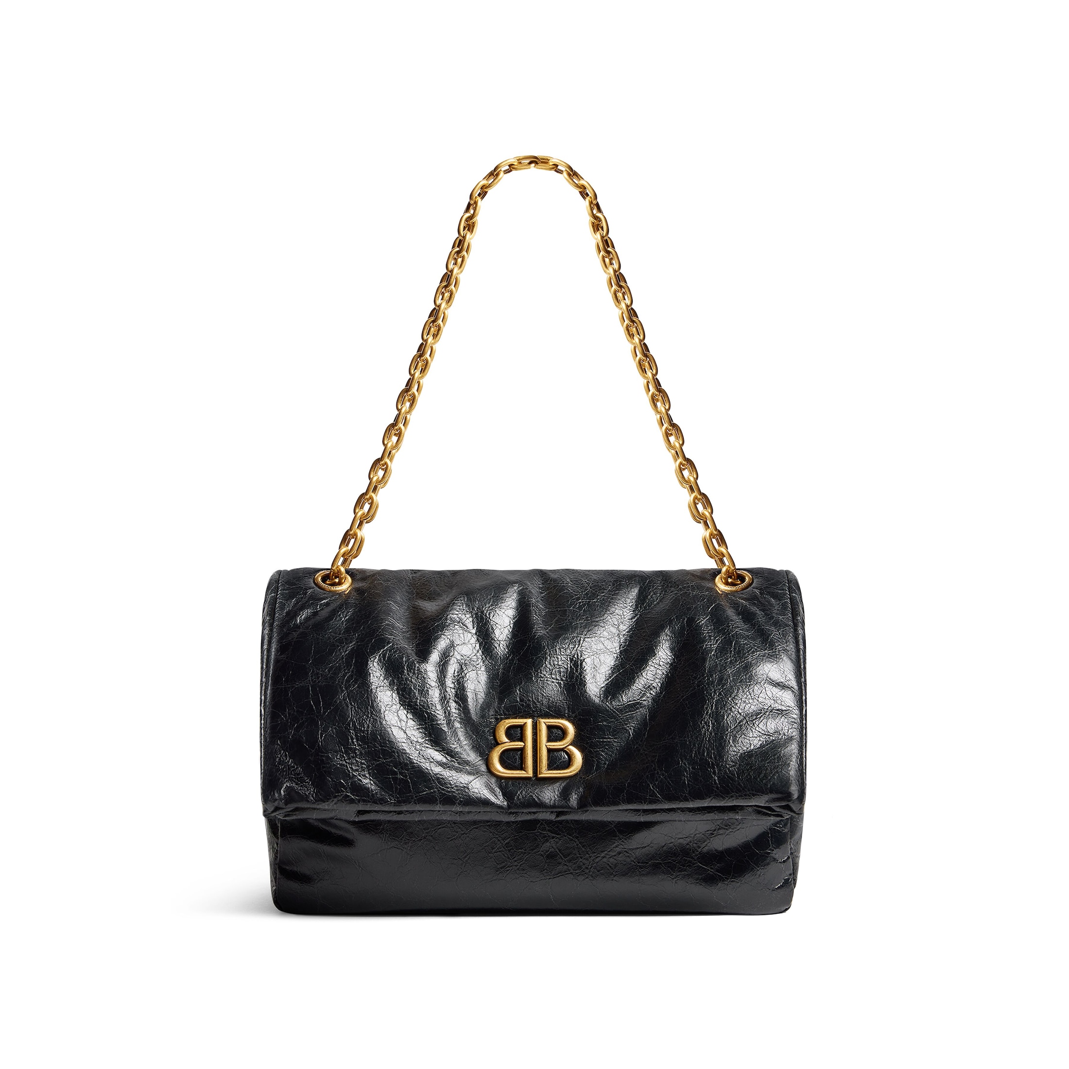 Balenciaga Monaco Medium Chain Bag - Black - Woman - Calfskin