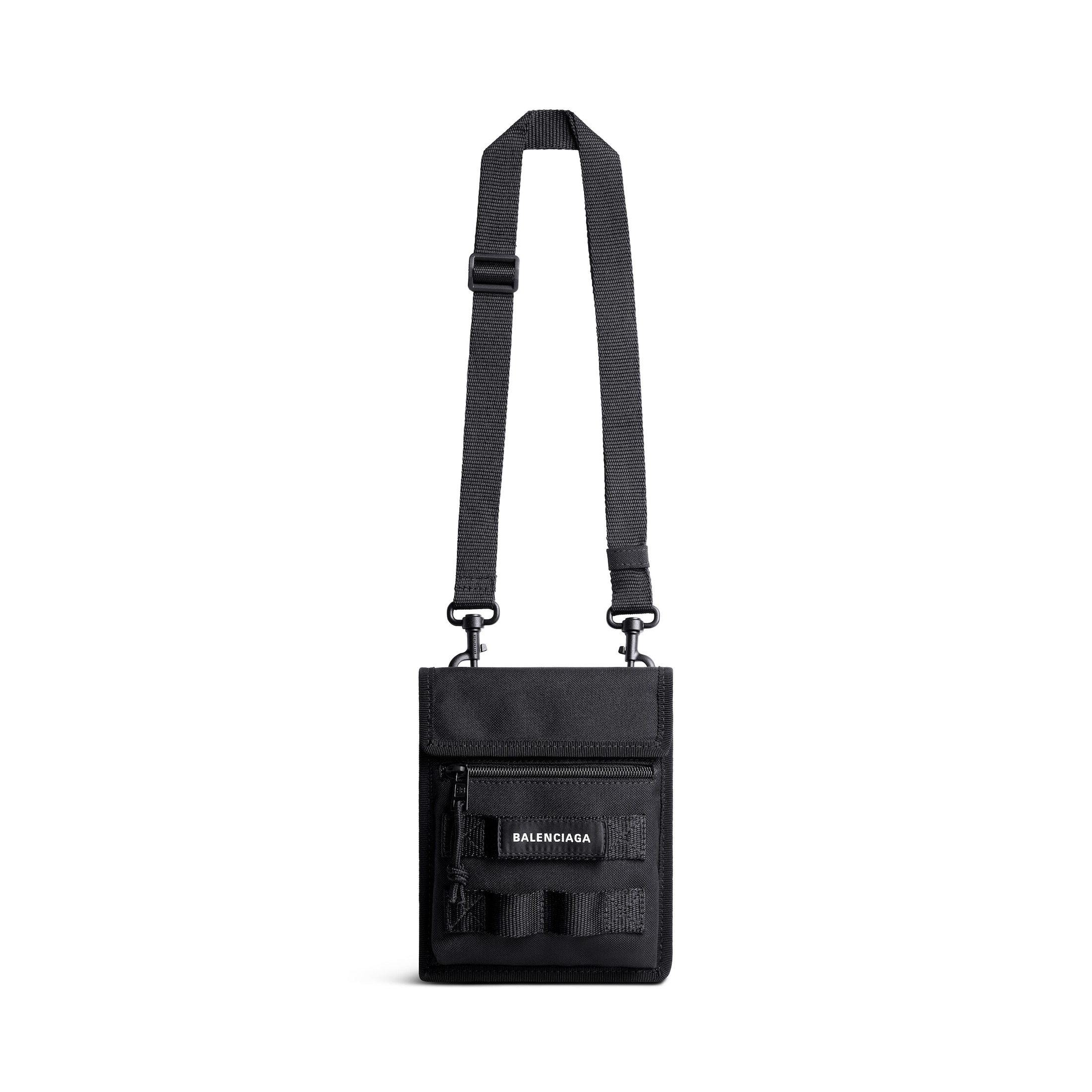 Balenciaga Army Small Pouch With Strap - Black - Man - Polyamide, Polyester