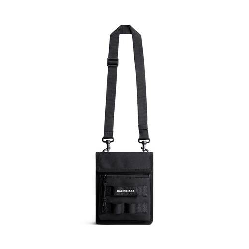 Men's Army Small Pouch With Strap in Black | Balenciaga US