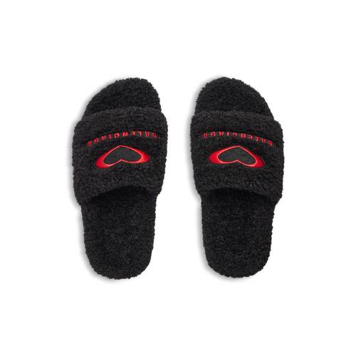 furry slide sandal