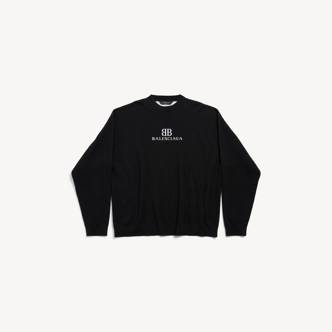 Men's Crewneck Sweater in Black/white Balenciaga SG