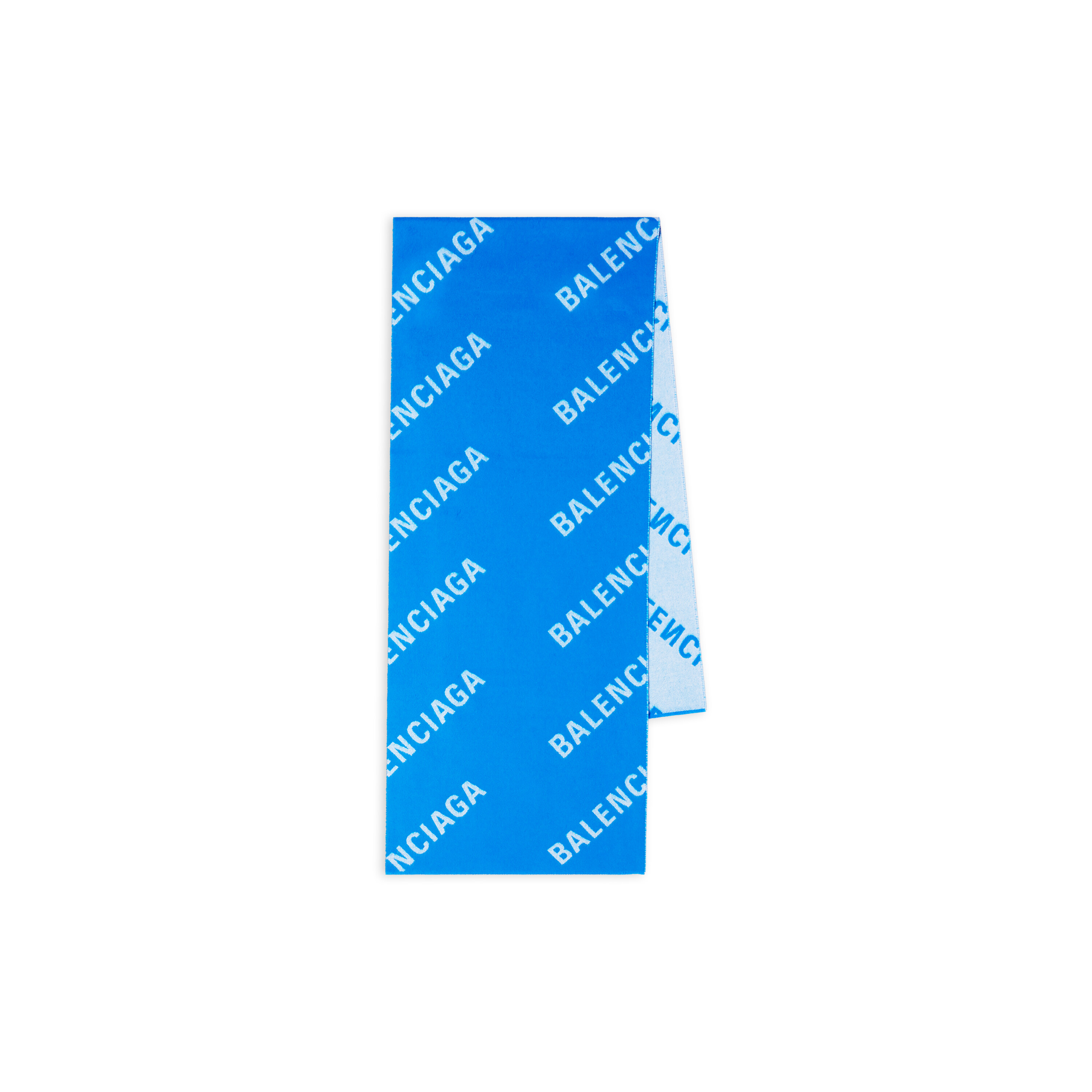 Women's Allover Logo Macro Scarf in Electric Blue | Balenciaga US