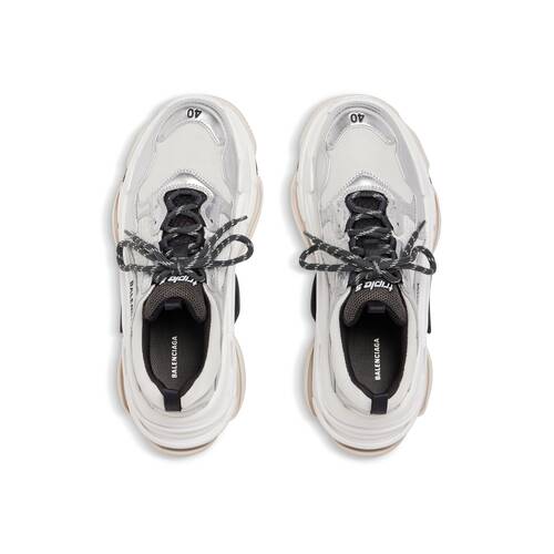 Men's Triple S Sneaker in Black/white/silver | Balenciaga US