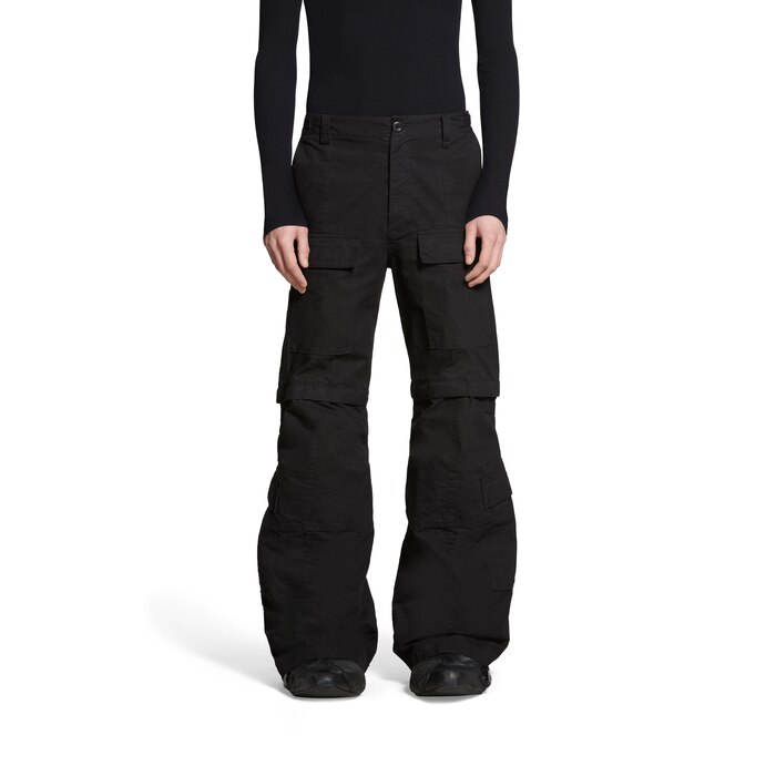 Flared Cargo Pants in Black | Balenciaga US