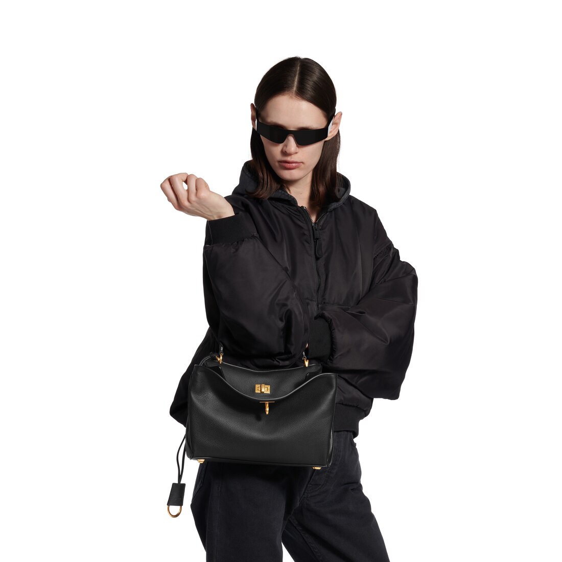 【関税&送料込】Balenciaga Smooth Black Calfskin Small Rodeo Women's Rodeo Handbag Small in Espresso | Balenciaga US