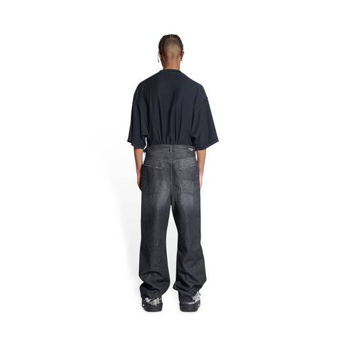 Men's Destroyed Super Large Baggy Pants in Black | Balenciaga US