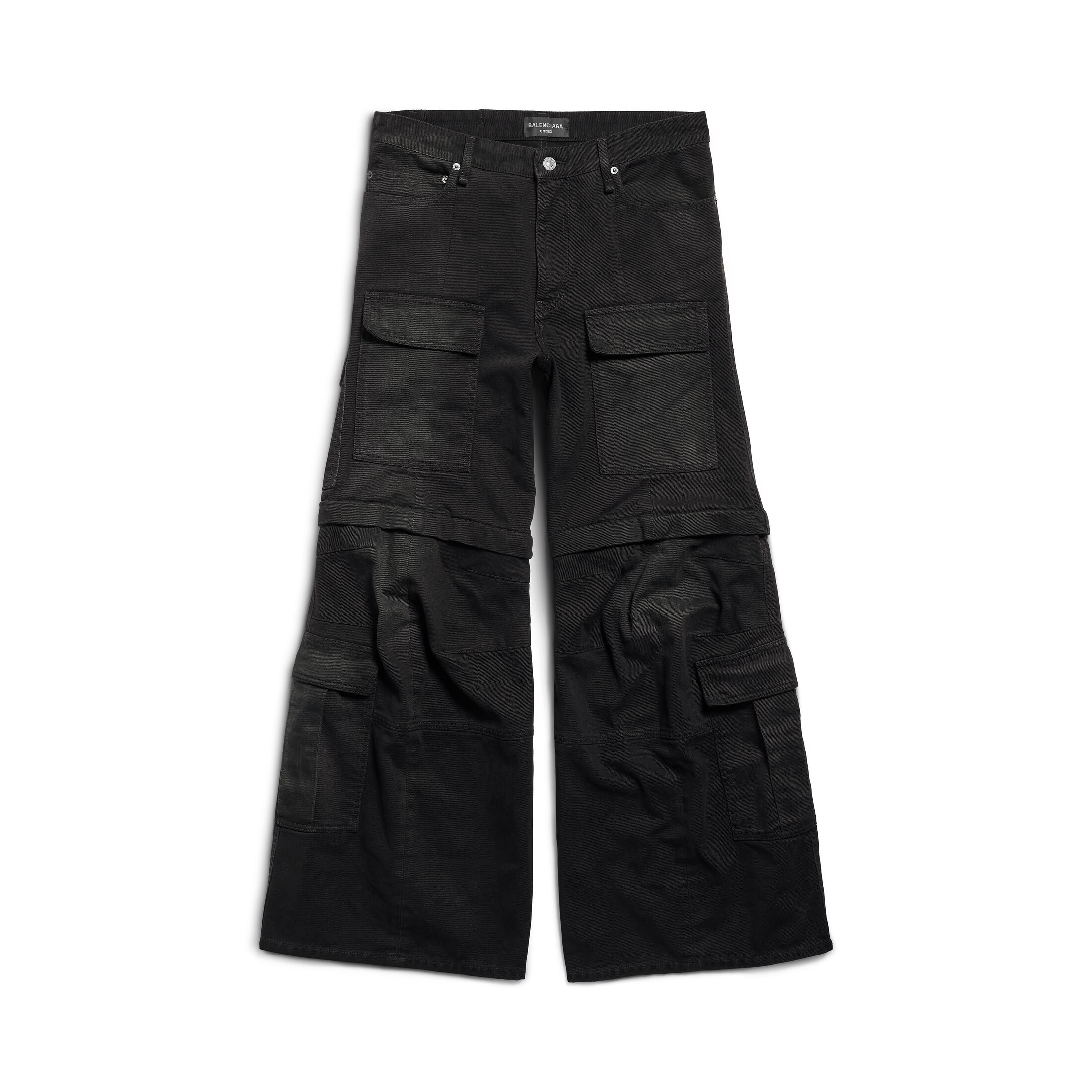 Balenciaga Flared Cargo Pants - Black - Unisex - XS - Cotton