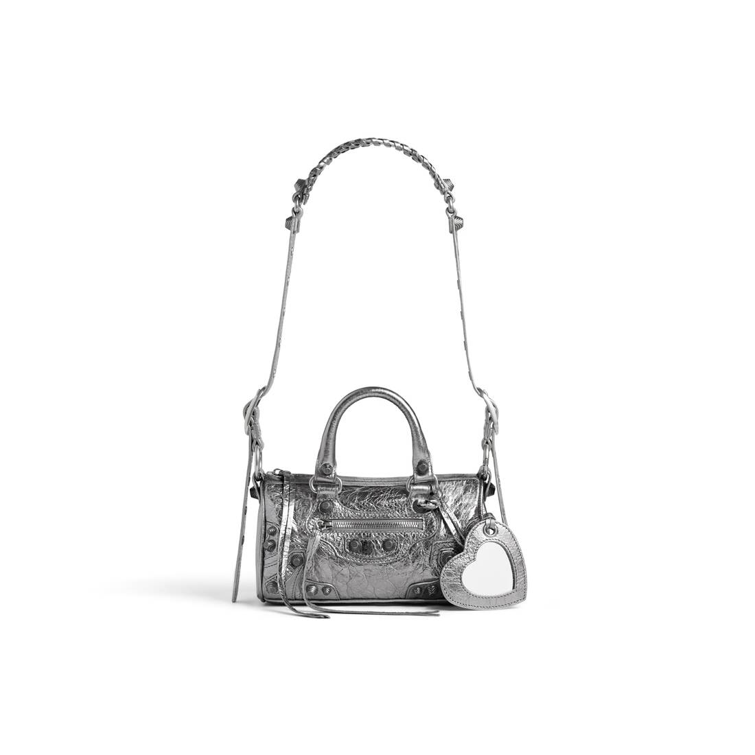 vedholdende Med andre ord Genre Women's Le Cagole Mini Duffle Bag Metallized in Silver | Balenciaga US
