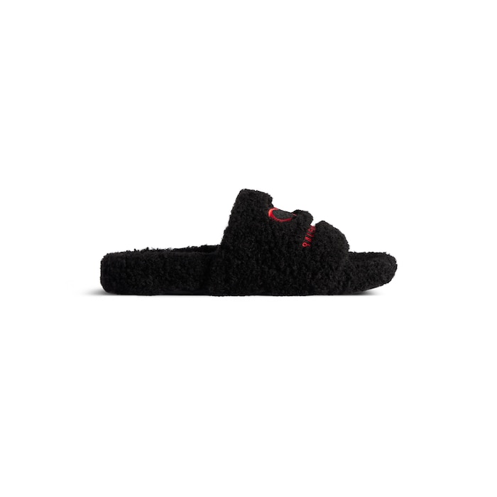 furry slide sandal