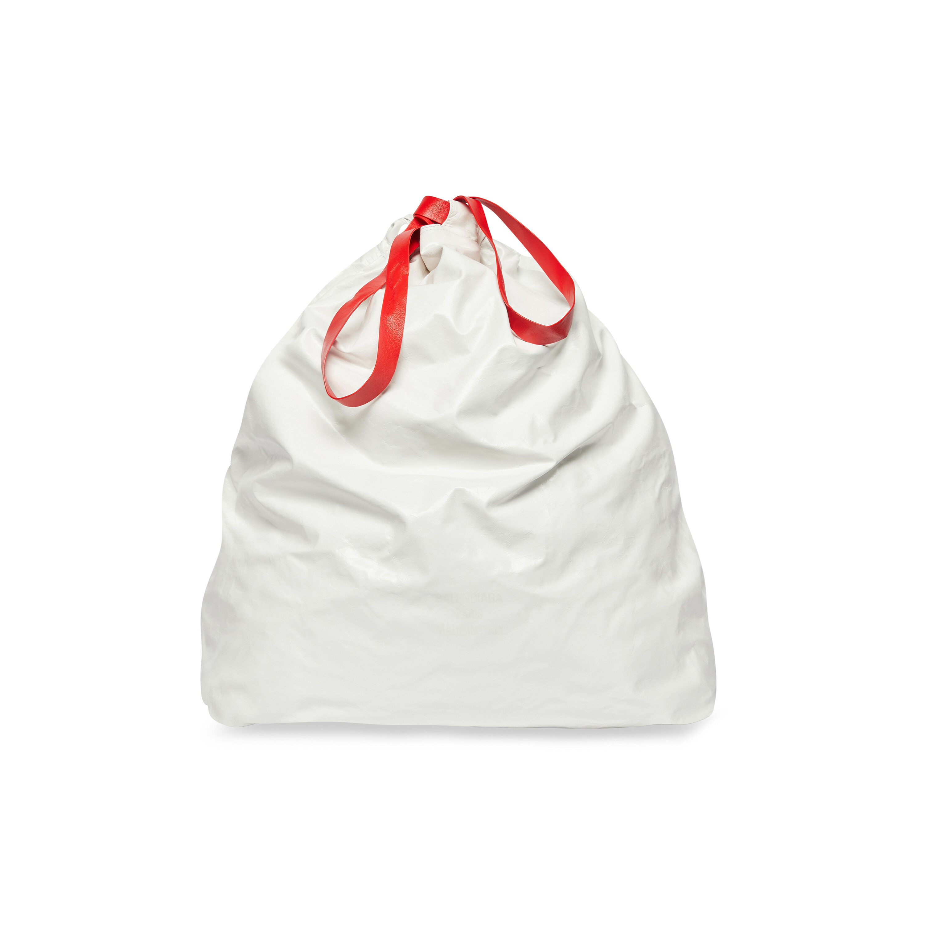 No way Instruct kitten Men's Trash Bag Large Pouch in White | Balenciaga US