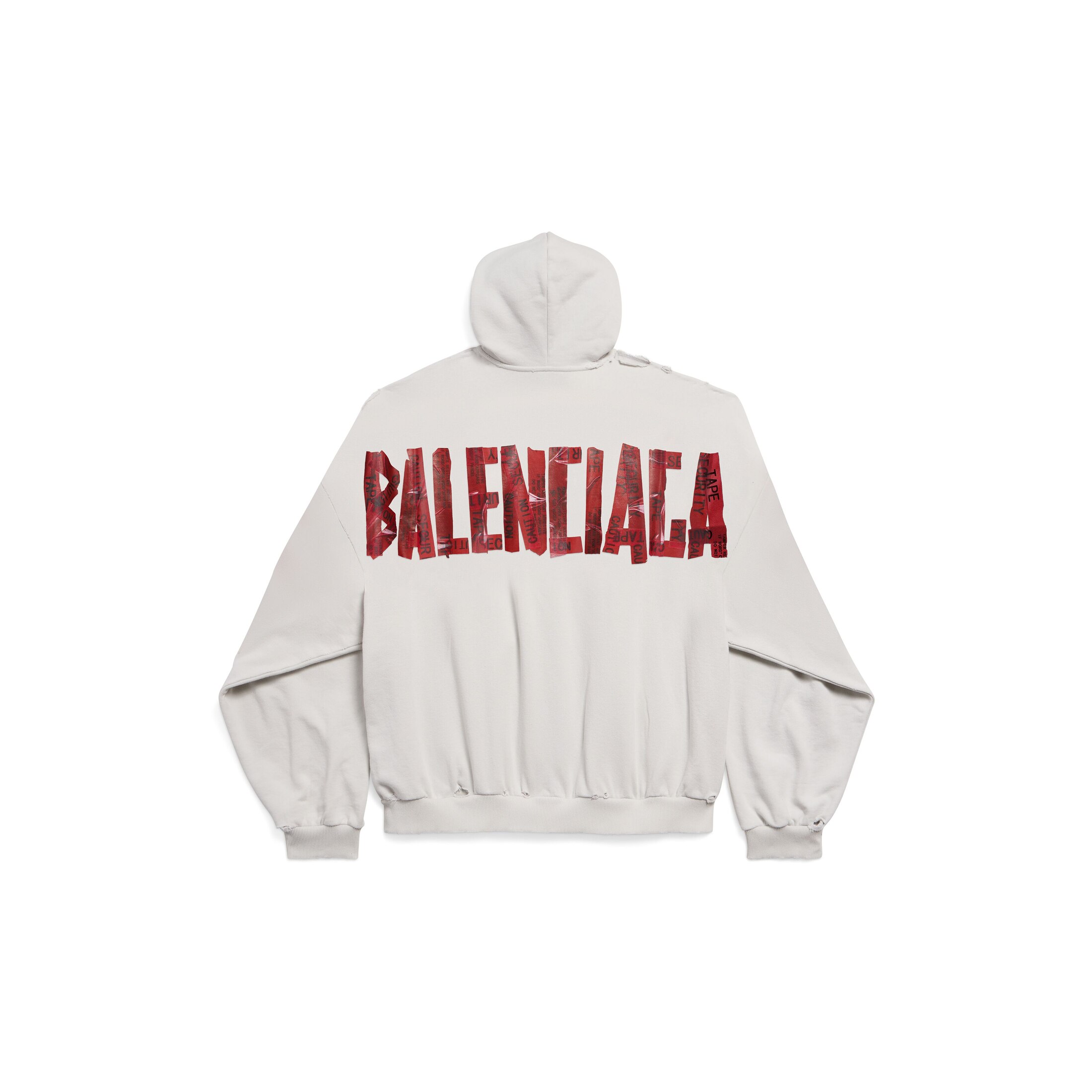security tape zip-up hoodie large fit