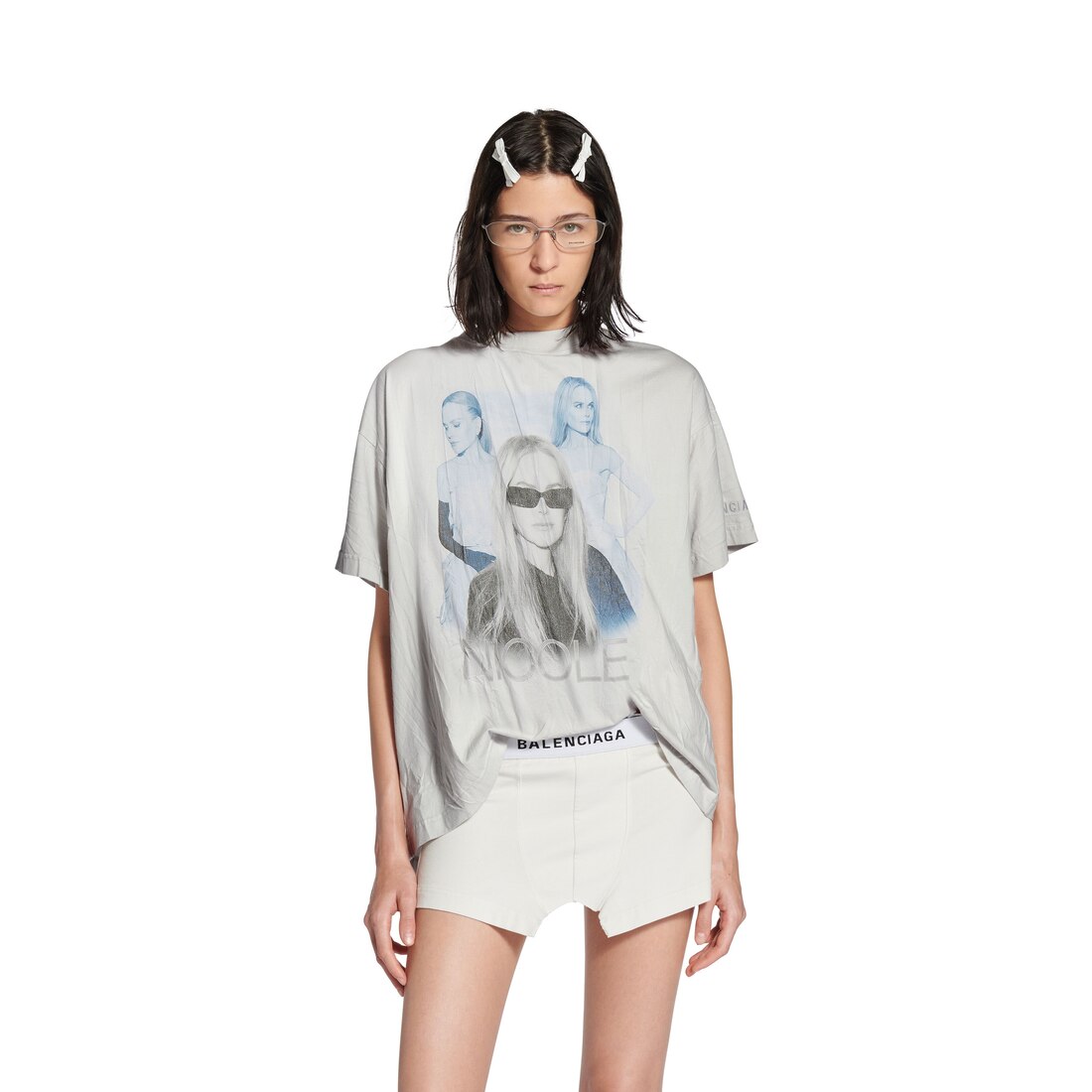 Nicole Boxy T-shirt in White | Balenciaga US